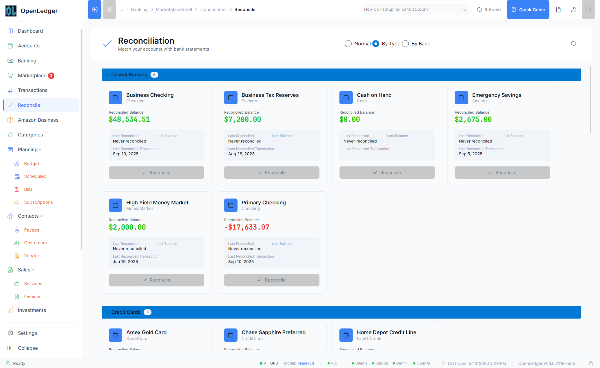 OpenLedger Reconcile